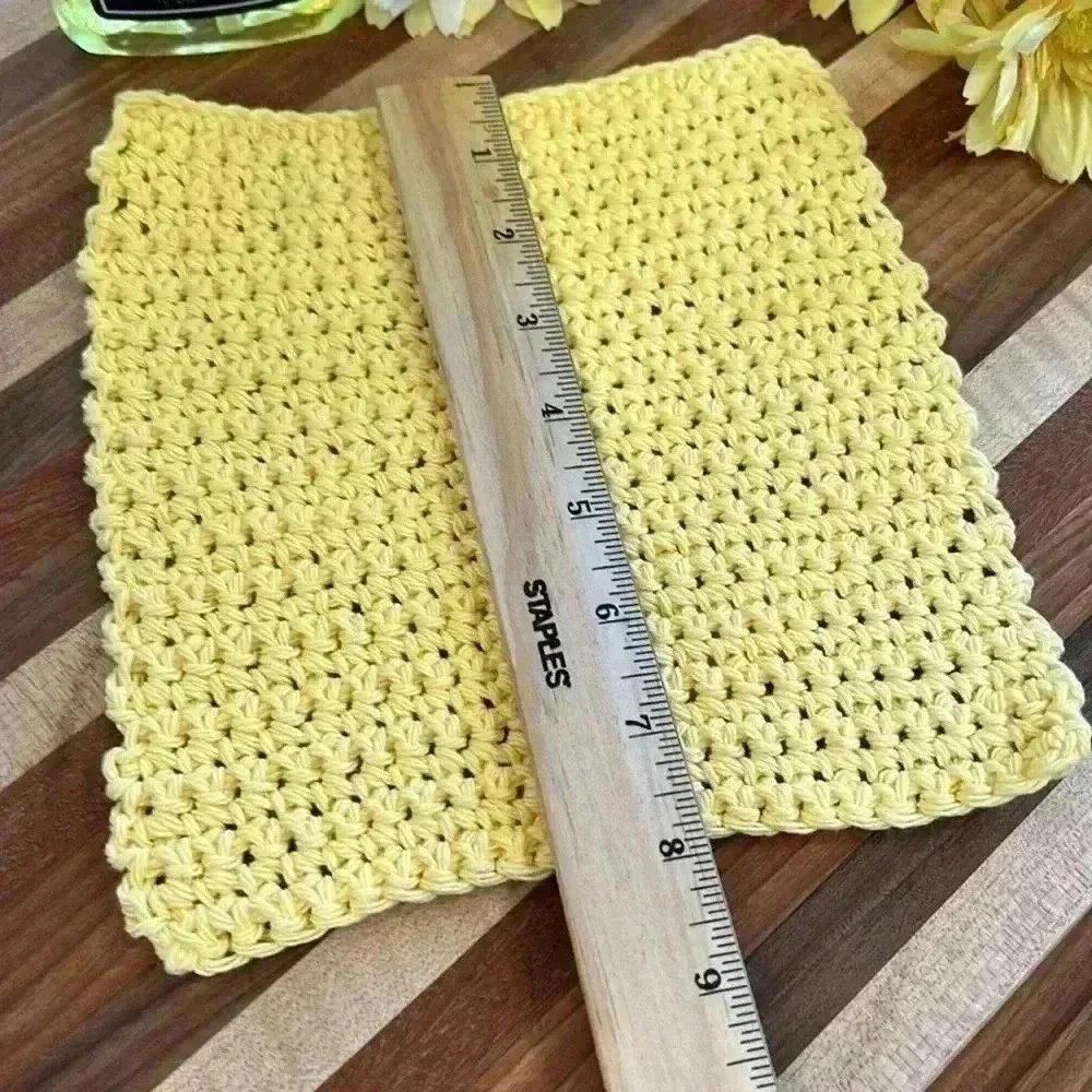 100% Cotton Hand Crocheted Washcloth/Dishcloth - Set of 3